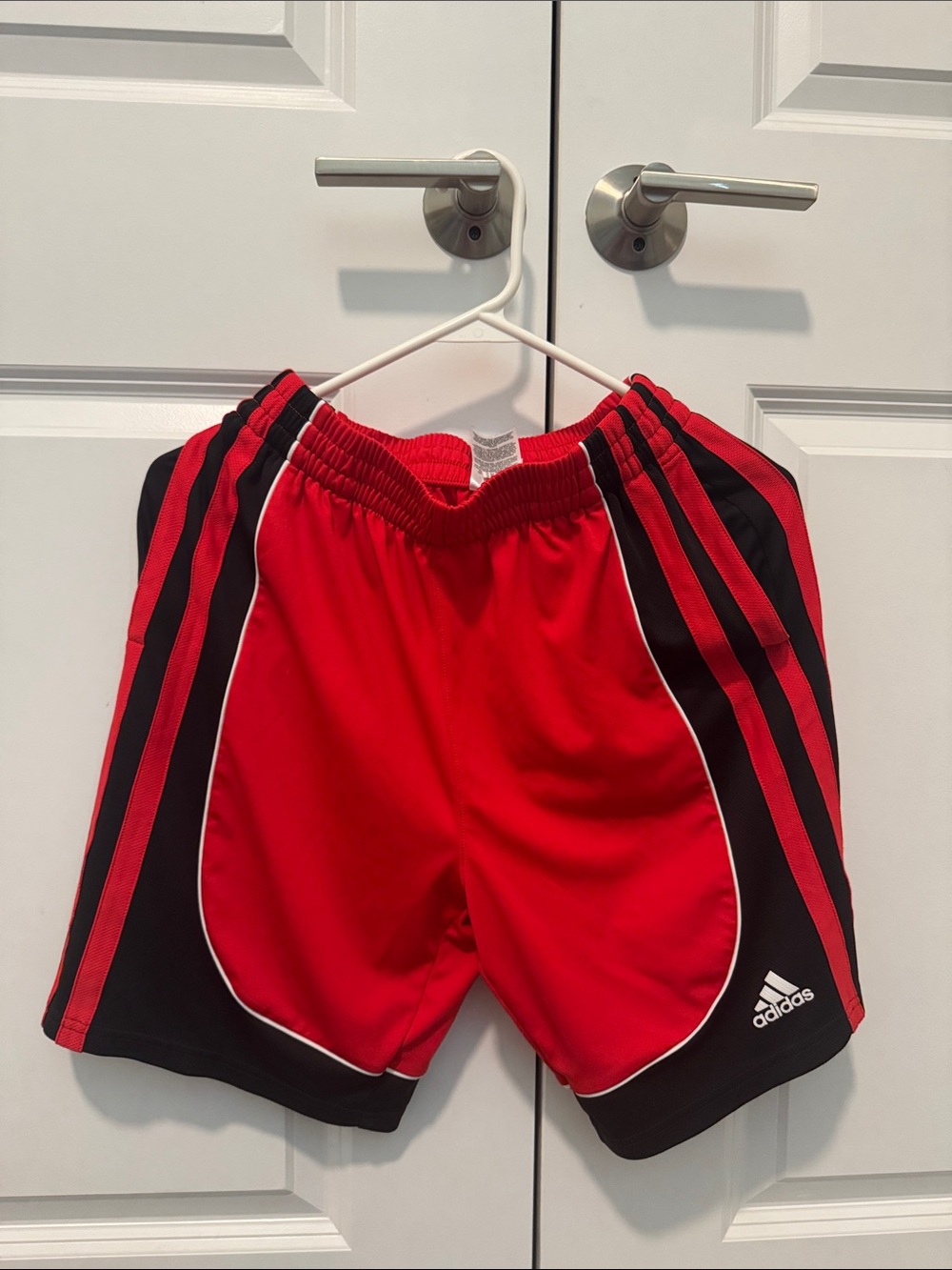 Adidas Boys 14/16  Red and Black Sport Shorts